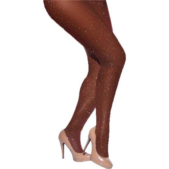 Sexy High Waist Tights Sparkle Rhinestone Coffee - Picture 1 of 4